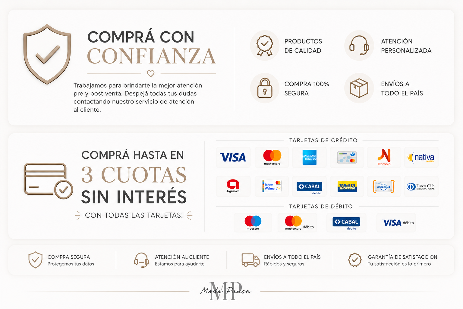 Compra segura en Modo Pausa